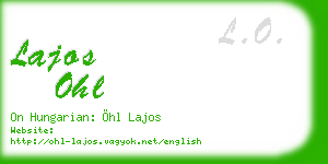 lajos ohl business card